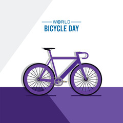 World Bicycle Day, Post, World Bicycle Day Poster, Bicycle Day. flat. illustration. vector. World Bicycle Day vector, man. riding. bicycle, World Bicycle Day on June 3, Bicycle Day Poster. 