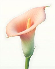 Captivating Calla Lily Blossom in Minimalist Botanical Composition - obrazy, fototapety, plakaty
