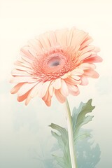 Captivating Gerbera Flower in Vibrant Digital with Delicate Petals and Intricate Details - obrazy, fototapety, plakaty