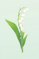 Delicate Lily of the Valley Blossoms in Soft Watercolor Style Painting - obrazy, fototapety, plakaty