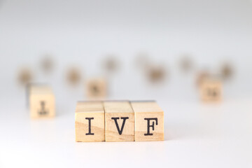 IVF acronym. Concept of In Vitro Fertilization isolated on white background