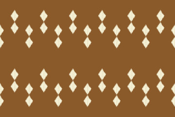 Traditional Ethnic ikat motif fabric pattern geometric style.African Ikat embroidery Ethnic oriental pattern brown background wallpaper. Abstract,vector,illustration.Texture,frame,decoration.