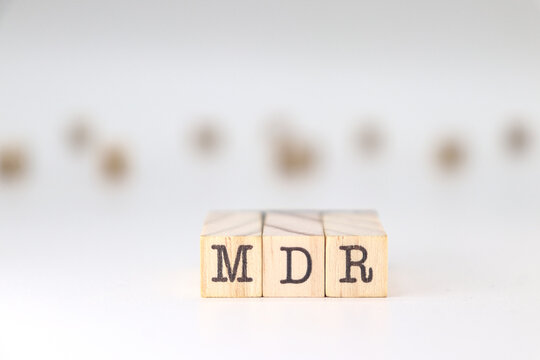 MDR acronym. Concept of Medical Device Regulation isolated on white background.