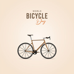 World Bicycle Day, Post, World Bicycle Day Poster, Bicycle Day. flat. illustration. vector. World Bicycle Day vector, man. riding. bicycle, World Bicycle Day on June 3, Bicycle Day Poster. 