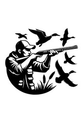 Hunter SVG, Hunting SVG, Duck Hunt svg, Dog Hunt Clipart, Hunter Shirt png, Outdoor Hunting Cut File, Camp Scene Clipart, Adventure Stencil, Lake Scene Cut File, Hunting Silhouette, Hunter Silhouette