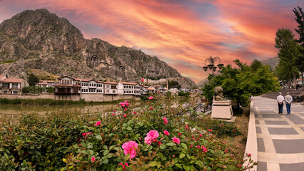 sunset in the Amasya city
