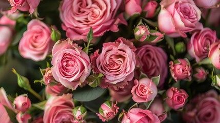 Beautiful bouquet of soft pink roses, perfect for Valentine's Day.