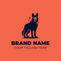 German Shepherd Alsatian dog standing logo