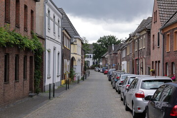 Blick in die Altstadt der Gemeinde Wachtendonk am Niederrhein in Nordrhein-Westfalen	