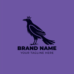 Obraz premium Raven crow minimalistic logo