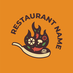 Restaurant frying pan logo