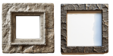 Granite dark rock frame . Rock stone square border