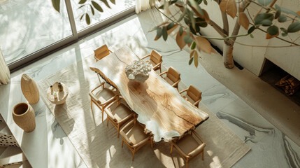 Stylish Mycelium Furniture. Complete Dining Room Set