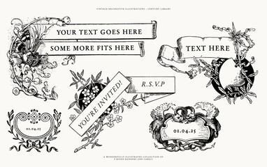 Vintage Ribbon and Banner Templates - Decorative and Downloadable Design Assets