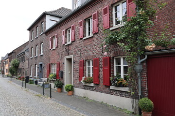 Blick in die Altstadt der Gemeinde Wachtendonk am Niederrhein in Nordrhein-Westfalen	