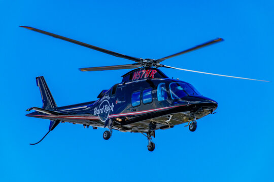 Seminole Hard Rock Casino Helicopter on blue sky
