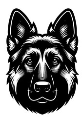 Obraz premium German Shepherd SVG, German Shepherd PNG, German Shepherd Silhouette, Dog breed SVG, Dog SVG, German Shepherd Clipart, Animal SVG, German Shepherd Face