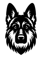 Fototapeta premium German Shepherd SVG, German Shepherd PNG, German Shepherd Silhouette, Dog breed SVG, Dog SVG, German Shepherd Clipart, Animal SVG, German Shepherd Face