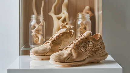 Futuristic Mycelium Shoes. Sustainable Fashion Statement