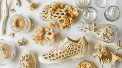 Futuristic Mycelium Shoes. Sustainable Fashion Statement