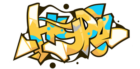 Hype word graffiti text font sticker