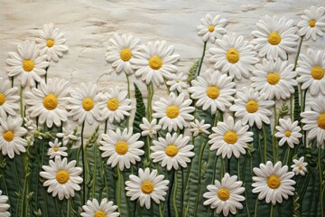 Daisy flower repeated pattern outdoors plant petal.