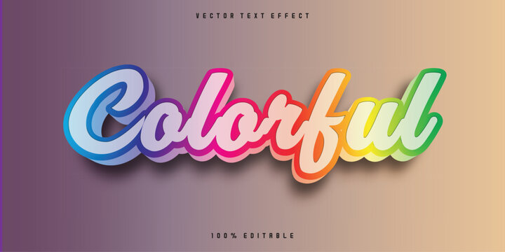 Colorful rainbow text effect editable modern lettering typography font style