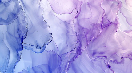 An alcohol ink texture that captures the gentle hues of dusk, blending muted lavender and soft sky...