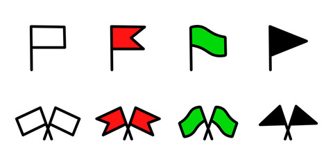 Set of icons of different flags. Waving colorful flags. Vector Eps 10