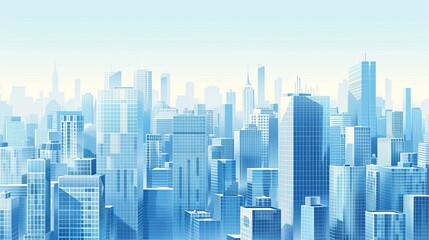 Grid Structure: A vector illustration of a city skyline