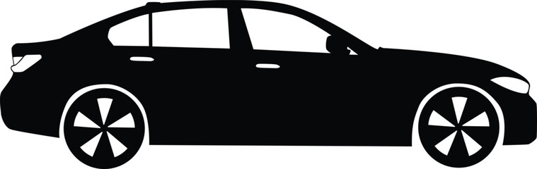 Sedan sport car silhouette illustration