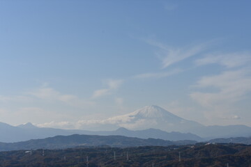 高尾山山頂からみた富士山