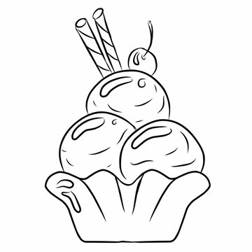recommend clip art: Set of ice cream line art illustration
                    