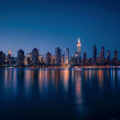 city skyline at night
