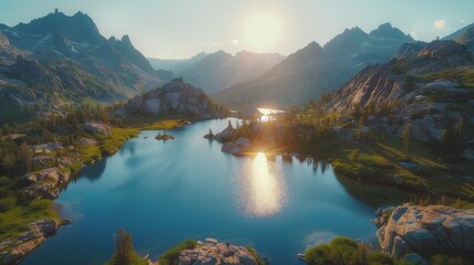 sunrise over the lake