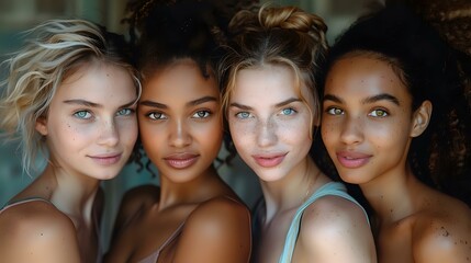 Obraz premium Radiant Smiles: A Celebration of Diversity and Friendship