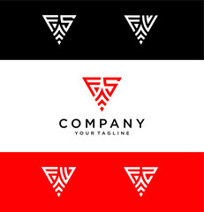 FS triangle logo ,triangle monogram logo with two initials vector Icon, mature, masculine, sophisticated, geometric powerful logo.