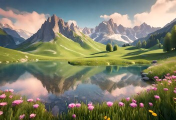 Fototapeta premium lake in the mountains