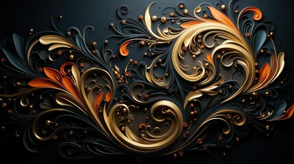 abstract calligraphy, with flowing lines and curves