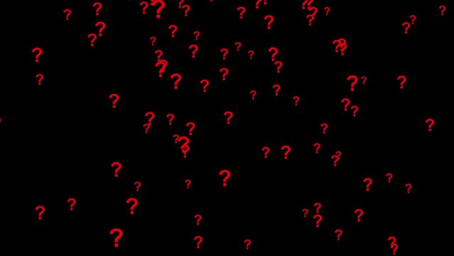 The red question mark rotates around its axis. Small question marks served from top to bottom