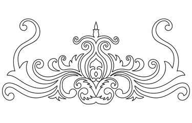 Carpet components. black stripes. rug Oriental ornament with floral motifs. Indian design element for henna tattoo, adult coloring book, greeting card, wedding invitation or spa beauty flyer.