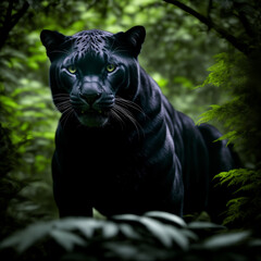Naklejka na ściany i meble panther in the jungle