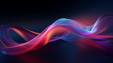 3D rendering of abstract, digital ribbons twisting through space, suggesting dynamic movement,