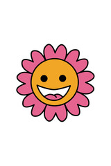 Obraz premium Kawaii Smiley Face Sticker: Cute Character for Any Project