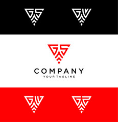 GS triangle logo ,triangle monogram logo with two initials vector Icon, mature, masculine, sophisticated, geometric powerful logo.