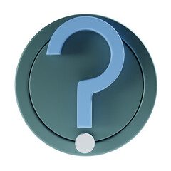 question mark 3d icon and illustration