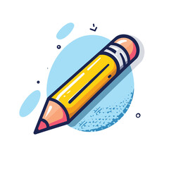 Simple flat illustration of pencil vector logo design