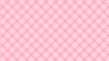 ピンクと白のパステルカラー斜めチェック柄、スウォッチ登録ありアスペクト比16:9