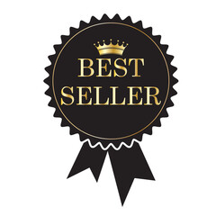 Set of best seller emblem design. Award badges for best seller. Vector illustration