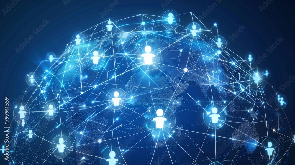 Poster global communication network concept.